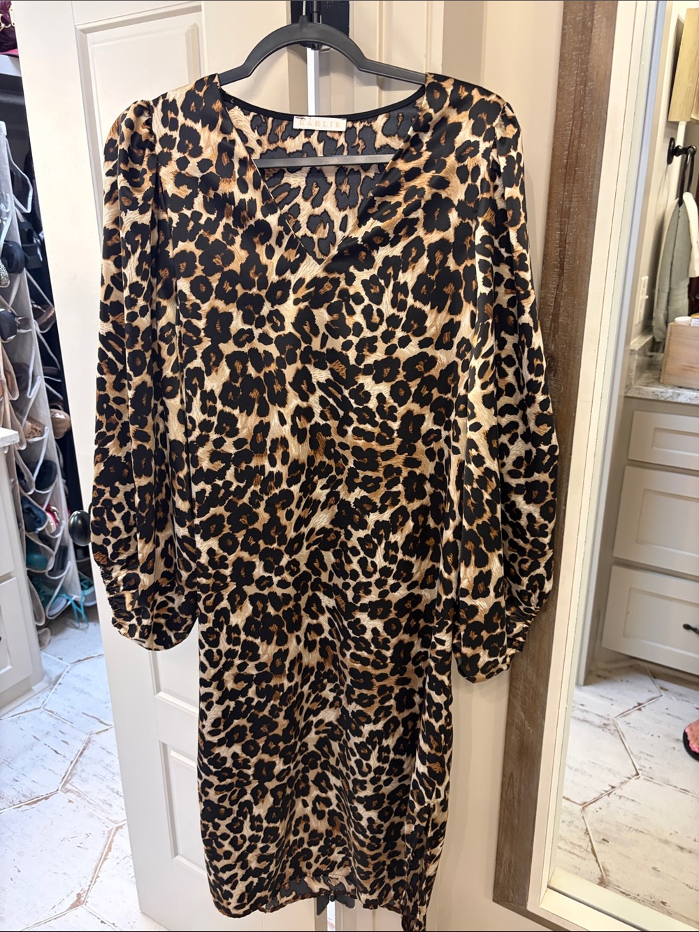 Karlie Leopard Print Midi Dress - Brown & Black